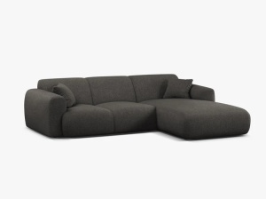 COLTAR MOLINO, 225 CM, PE DREAPTA, GRI INCHIS, CU TAPITERIE DIN TEXTIL CHENILLE EDEN, MICADONI - Img 2