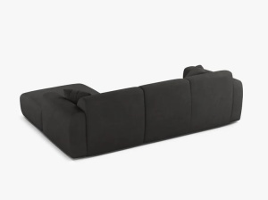 COLTAR MOLINO, 225 CM, PE DREAPTA, GRI INCHIS, CU TAPITERIE DIN TEXTIL CHENILLE REBEL, MICADONI - Img 3