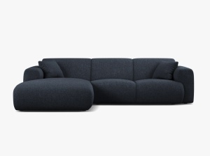 COLTAR MOLINO, 225 CM, PE STANGA, ALBASTRU MARIN, CU TAPITERIE DIN TEXTIL CHENILLE EDEN, MICADONI
