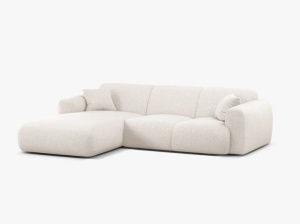 COLTAR MOLINO, 225 CM, PE STANGA, BEJ DESCHIS, CU TAPITERIE DIN TEXTIL CHENILLE EDEN, MICADONI - Img 2