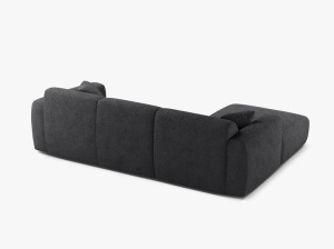 COLTAR MOLINO, 225 CM, PE STANGA, GRI INCHIS, CU TAPITERIE DIN TEXTIL BOUCLE BALOO, MICADONI - Img 3