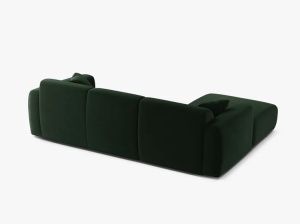 COLTAR MOLINO, 225 CM, PE STANGA, VERDE SMARALD, CU TAPITERIE DIN TEXTIL CATIFEA CASINO, MICADONI - Img 3
