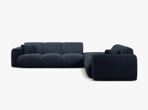 COLTAR MOLINO, 315 CM, PE DREAPTA, ALBASTRU INCHIS, CU TAPITERIE DIN TEXTIL BOUCLE BALOO, MICADONI - Img 2