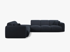 COLTAR MOLINO, 315 CM, PE STANGA, ALBASTRU MARIN, CU TAPITERIE DIN TEXTIL CHENILLE EDEN, MICADONI - Img 2