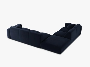 COLTAR MOLINO, 315 CM, PE STANGA, ALBASTRU ROYAL, CU TAPITERIE DIN TEXTIL CATIFEA VELVET CASINO, MICADONI - Img 3
