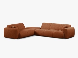 COLTAR MOLINO, 315 CM, PE STANGA, CARAMIZIU, CU TAPITERIE DIN TEXTIL BOUCLE BALOO, MICADONI