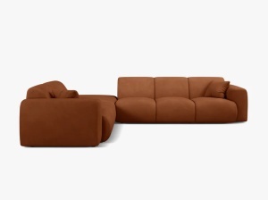 COLTAR MOLINO, 315 CM, PE STANGA, PORTOCALIU, CU TAPITERIE DIN TEXTIL CHENILLE REBEL, MICADONI - Img 2
