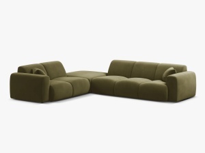 COLTAR MOLINO, 315 CM, PE STANGA, VERDE DESCHIS, CU TAPITERIE DIN TEXTIL CATIFEA VELVET CASINO, MICADONI