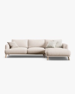 COLTAR NAOMI, PE DREAPTA, BEJ, 285X170 CM, TAPITAT CU TAPITERIE DIN TEXTIL STRUCTURAT LIBERTY, MICADONI