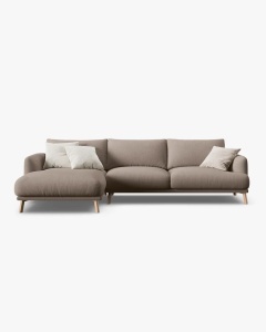 COLTAR NAOMI, PE STANGA, CAPPUCCINO, 285X170 CM, TAPITAT CU TAPITERIE DIN TEXTIL STRUCTURAT LIBERTY, MICADONI