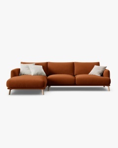 COLTAR NAOMI, PE STANGA, CARAMIZIU, 285X170 CM, TAPITAT CU TAPITERIE DIN TEXTIL CATIFEA SALVADOR, MICADONI