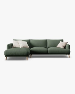 COLTAR NAOMI, PE STANGA, VERDE MUSCHI, 285X170 CM, TAPITAT CU TAPITERIE DIN TEXTIL STRUCTURAT LIBERTY, MICADONI