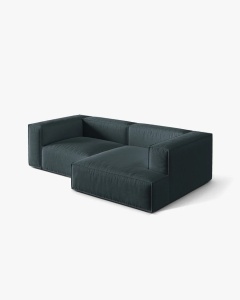 COLTAR NURIA, PE DREAPTA, PETROL INCHIS, 252X147 CM, TAPITAT CU TAPITERIE DIN TEXTIL STRUCTURAT LIBERTY, MICADONI - Img 3