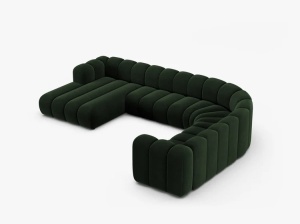 COLTAR PANORAMIC LUPIN, 370, PE DREAPTA, VERDE SMARALD, CU TAPITERIE DIN TEXTIL CATIFEA VENUS, MICADONI - Img 3