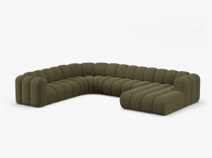 COLTAR PANORAMIC LUPIN, 370, PE STANGA, VERDE, CU TAPITERIE DIN TEXTIL CHENILLE EDEN, MICADONI - Img 2