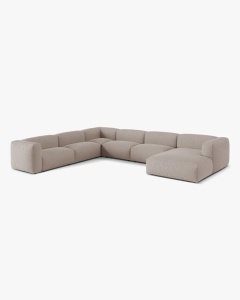 COLTAR PANORAMIC MARTINA, 160X106 CM, PE STANGA, BEJ INCHIS, TAPITAT CU TAPITERIE DIN TEXTIL STRUCTURAT BOSTON, MICADONI - Img 2