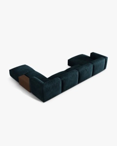 COLTAR PANORAMIC MARTINA, ALBASTRU INCHIS, 406 CM, DREAPTA, CU TAPITERIE DIN TEXTIL CATIFEA VOGUE, MICADONI - Img 3