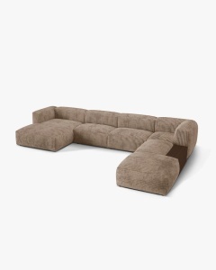 COLTAR PANORAMIC MARTINA, GHINDA, 406 CM, DREAPTA, CU TAPITERIE DIN TEXTIL CORDOI TILIA, MICADONI - Img 2