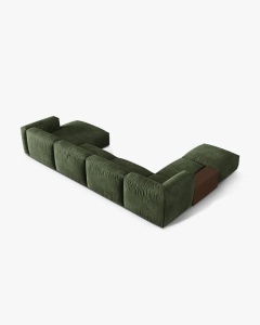 COLTAR PANORAMIC MARTINA, VERDE, 406 CM, STANGA, CU TAPITERIE DIN TEXTIL CATIFEA VOGUE, MICADONI - Img 3