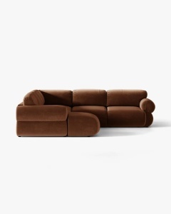 COLTAR PANORAMIC MODULAR, OPHELIA, MARO, PE DREAPTA, 370 CM, CU TAPITERIE DIN TEXTIL CATIFEA VENUS, MICADONI - Img 2