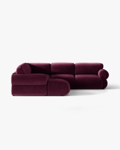 COLTAR PANORAMIC MODULAR, OPHELIA, VISINIU, PE DREAPTA, 370 CM, CU TAPITERIE DIN TEXTIL CATIFEA VENUS, MICADONI - Img 2