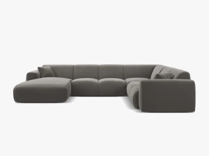COLTAR PANORAMIC MOLINO, PE DREAPTA, 326 CM, , CU TAPITERIE DIN TEXTIL CATIFEA VELVET CASINO, MICADONI - Img 2