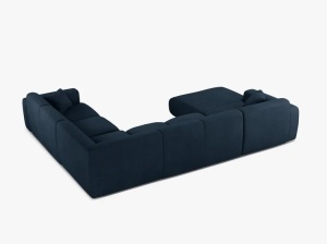 COLTAR PANORAMIC MOLINO, PE DREAPTA, ALBASTRU ROYAL, 326 CM, , CU TAPITERIE DIN TEXTIL CHENILLE REBEL, MICADONI - Img 3
