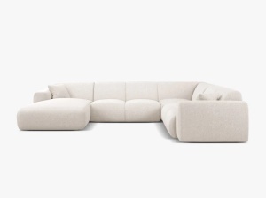 COLTAR PANORAMIC MOLINO, PE DREAPTA, BEJ DESCHIS, 326 CM, , CU TAPITERIE DIN TEXTIL CHENILLE EDEN, MICADONI - Img 2