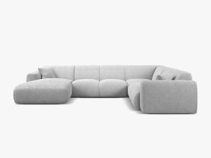 COLTAR PANORAMIC MOLINO, PE DREAPTA, GRI DESCHIS, 326 CM, , CU TAPITERIE DIN TEXTIL BOUCLE BALOO, MICADONI - Img 2