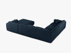 COLTAR PANORAMIC MOLINO, PE STANGA, ALBASTRU ROYAL, 326 CM, , CU TAPITERIE DIN TEXTIL CHENILLE REBEL, MICADONI - Img 3