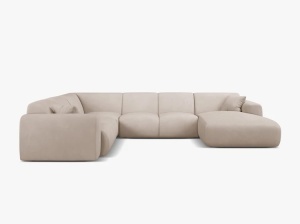 COLTAR PANORAMIC MOLINO, PE STANGA, BEJ, 326 CM, , CU TAPITERIE DIN TEXTIL CHENILLE REBEL, MICADONI - Img 2