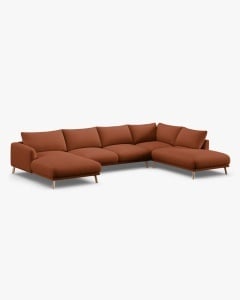 COLTAR PANORAMIC NAOMI, PE DREAPTA, CARAMIZIU, 235X265 CM, TAPITAT CU TAPITERIE DIN TEXTIL STRUCTURAT LIBERTY, MICADONI - Img 3