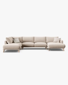 COLTAR PANORAMIC NAOMI, PE STANGA, BEJ, 235X265 CM, TAPITAT CU TAPITERIE DIN TEXTIL CATIFEA SALVADOR, MICADONI