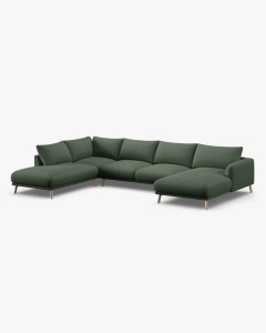 COLTAR PANORAMIC NAOMI, PE STANGA, VERDE MUSCHI, 235X265 CM, TAPITAT CU TAPITERIE DIN TEXTIL STRUCTURAT LIBERTY, MICADONI - Img 3