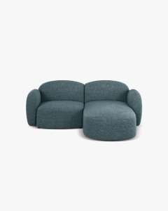 COLTAR PE DREAPTA, BLAIR, 194X 95, ALBASTRU DESCHIS, CU TAPITERIE DIN TEXTIL CHENILLE EDEN, MICADONI