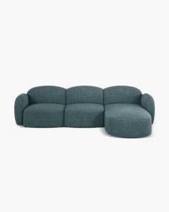 COLTAR PE DREAPTA, BLAIR, 274X 95, ALBASTRU DESCHIS, CU TAPITERIE DIN TEXTIL CHENILLE EDEN, MICADONI