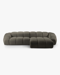 COLTAR PE DREAPTA DIANA, GRI OTEL, 334X182 CM, TAPITAT CU TAPITERIE DIN TEXTIL 3D SONIC, MICADONI