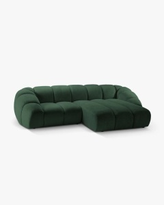 COLTAR PE DREAPTA DIANA, VERDE, 294X182 CM, TAPITAT CU TAPITERIE DIN TEXTIL STRUCTURAT BUBBLE MICADONI - Img 3