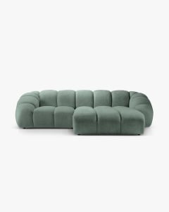 COLTAR PE DREAPTA DIANA, VERDE MENTA, 294X182 CM, TAPITAT CU TAPITERIE DIN TEXTIL STRUCTURAT BUBBLE MICADONI