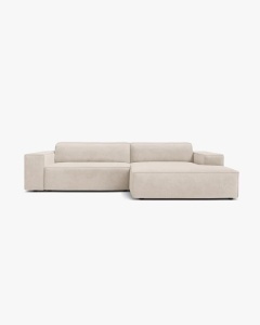 COLTAR PE DREAPTA JODIE, CU 3 LOCURI, 224X162 CM, ADANCIME SCAUN 62 CM, BEJ, TAPITAT CU TAPITERIE DIN TEXTIL STRUCTURAT LIBERTY, MICADONI