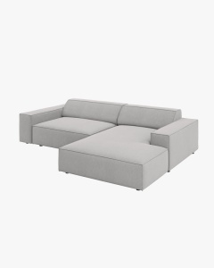 COLTAR PE DREAPTA JODIE, CU 3 LOCURI, 224X162 CM, ADANCIME SCAUN 62 CM, GRI DESCHIS, TAPITAT CU TAPITERIE DIN TEXTIL STRUCTURAT MEGAN, MICADONI - Img 3