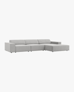 COLTAR PE DREAPTA JODIE, CU 4 LOCURI, 284X162 CM, ADANCIME SCAUN 62 CM, GRI DESCHIS, TAPITAT CU TAPITERIE DIN TEXTIL STRUCTURAT MEGAN, MICADONI - Img 2