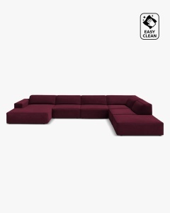 COLTAR PE DREAPTA JODIE, CU 7 LOCURI, 361X258 CM, ADANCIME SCAUN 62 CM, VISINIU, TAPITAT CU TAPITERIE DIN TEXTIL CATIFEA VENUS, MICADONI