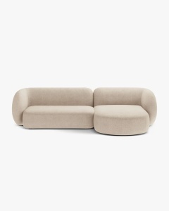 COLTAR PE DREAPTA KATE, BEJ, 285X176 CM, TAPITAT CU TAPITERIE DIN TEXTIL BOUCLE BALOO, MICADONI