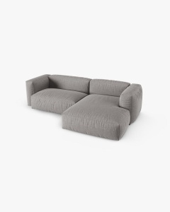 COLTAR PE DREAPTA MARTINA, 180X176 CM, ADANCIME SCAUN 90 CM, GRI DESCHIS, TAPITAT CU TAPITERIE DIN TEXTIL STRUCTURAT BOSTON, MICADONI - Img 3