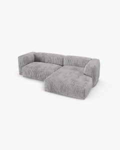 COLTAR PE DREAPTA MARTINA, 180X176 CM, ADANCIME SCAUN 90 CM, GRI DESCHIS, TAPITAT CU TAPITERIE DIN TEXTIL CORDOI TILIA, MICADONI - Img 3