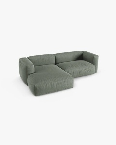 COLTAR PE DREAPTA MARTINA, 180X176 CM, ADANCIME SCAUN 90 CM, VERDE MUSCHI, TAPITAT CU TAPITERIE DIN TEXTIL STRUCTURAT BOSTON, MICADONI - Img 3
