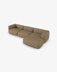 COLTAR PE DREAPTA MARTINA, 330X176 CM, ADANCIME SCAUN 90 CM, CAPPUCCINO, TAPITAT CU TAPITERIE DIN TEXTIL BOUCLE MONET, MICADONI - Img 3