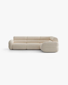 COLTAR PE DREAPTA NEO, BEJ DESCHIS, 295X210 CM, TAPITAT CU TAPITERIE DIN TEXTIL CHENILLE SILENCIO, MICADONI