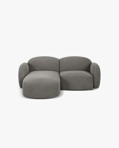 COLTAR PE STANGA, BLAIR, 194X 95, GRI, CU TAPITERIE DIN TEXTIL CATIFEA CASINO, MICADONI